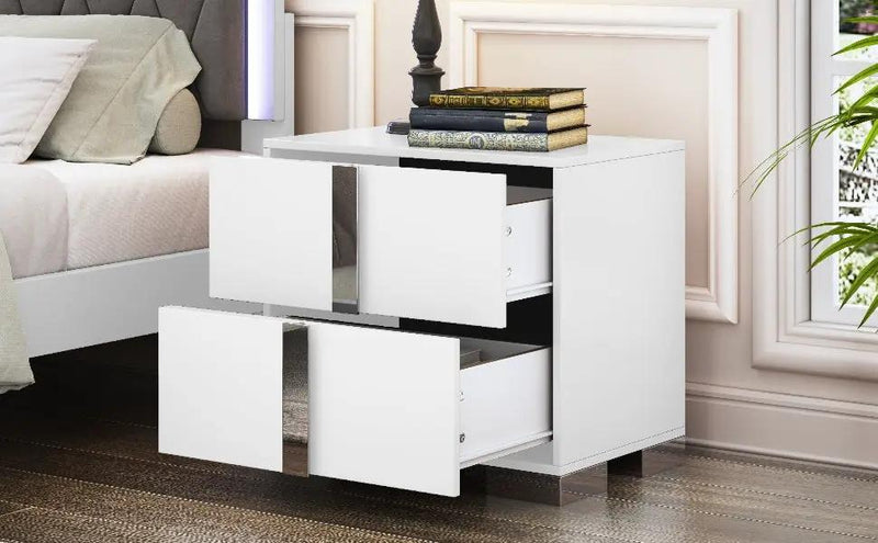 Elegant Nightstand with Metal Foot by HouseOfZazla