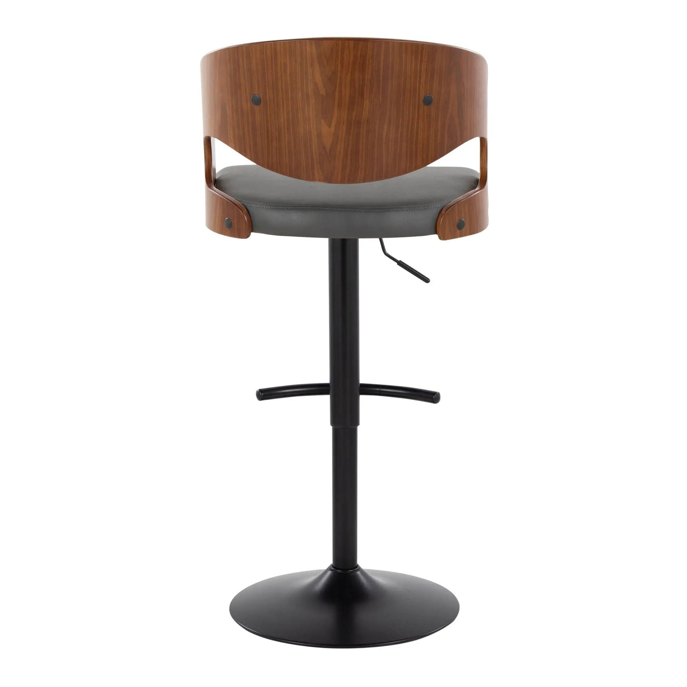 Pino - Mid Century Modern Adjustable Barstool With Swivel With Rounded T Footrest (Set of 2) by HouseOfZazla