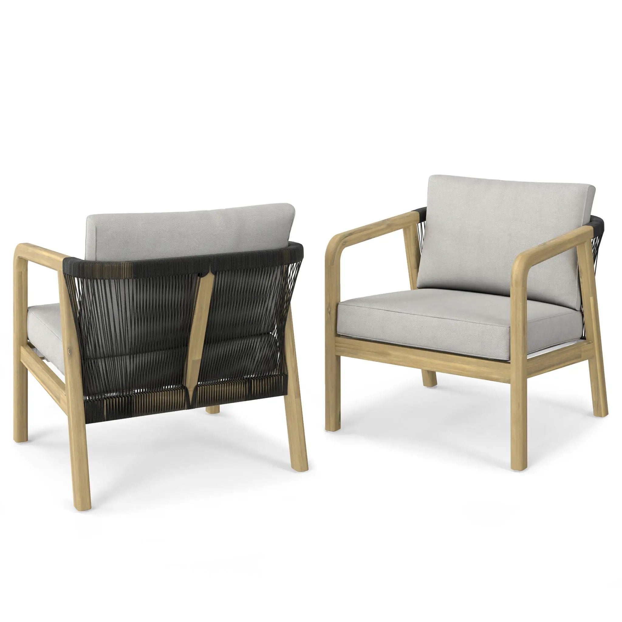 Palmetto - Outdoor Conversation Chair (Set of 2) - Stone Gray by HouseOfZazla