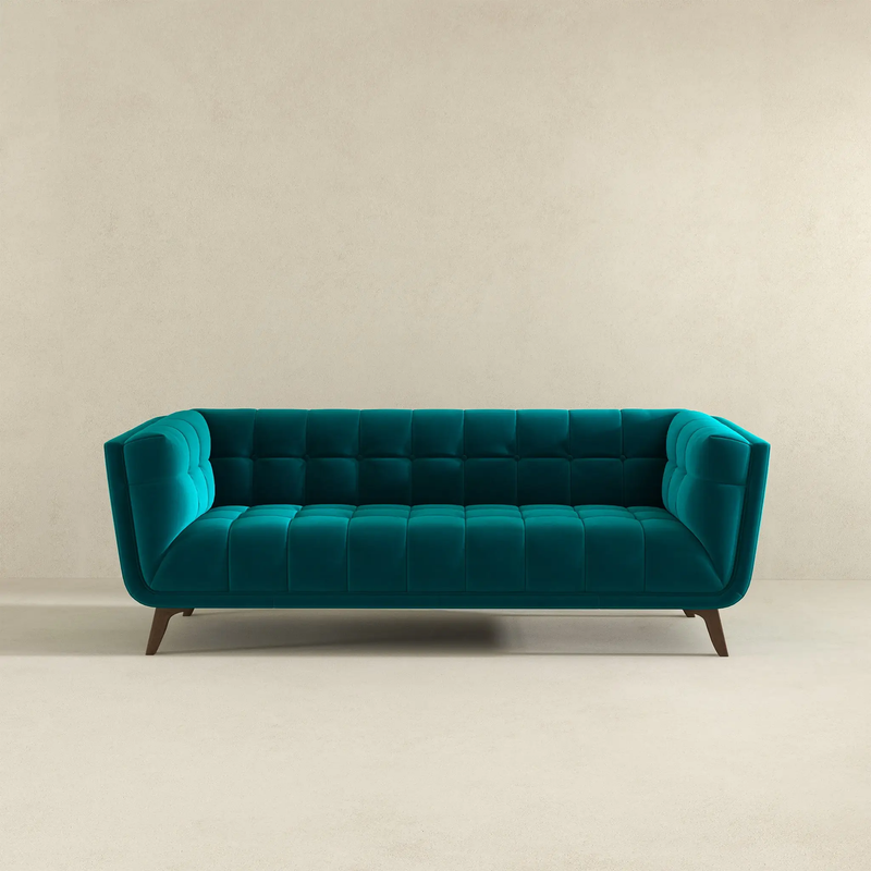 Addison Large Teal Velvet Sofa by HouseOfZazla