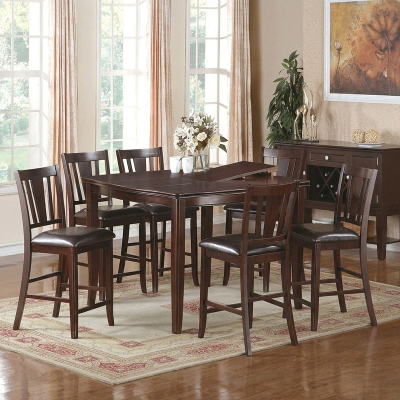 7 Piece Counter Height Dining Set With Butterfly Leaf Table And Chairs - Brown / Espresso by HouseOfZazla