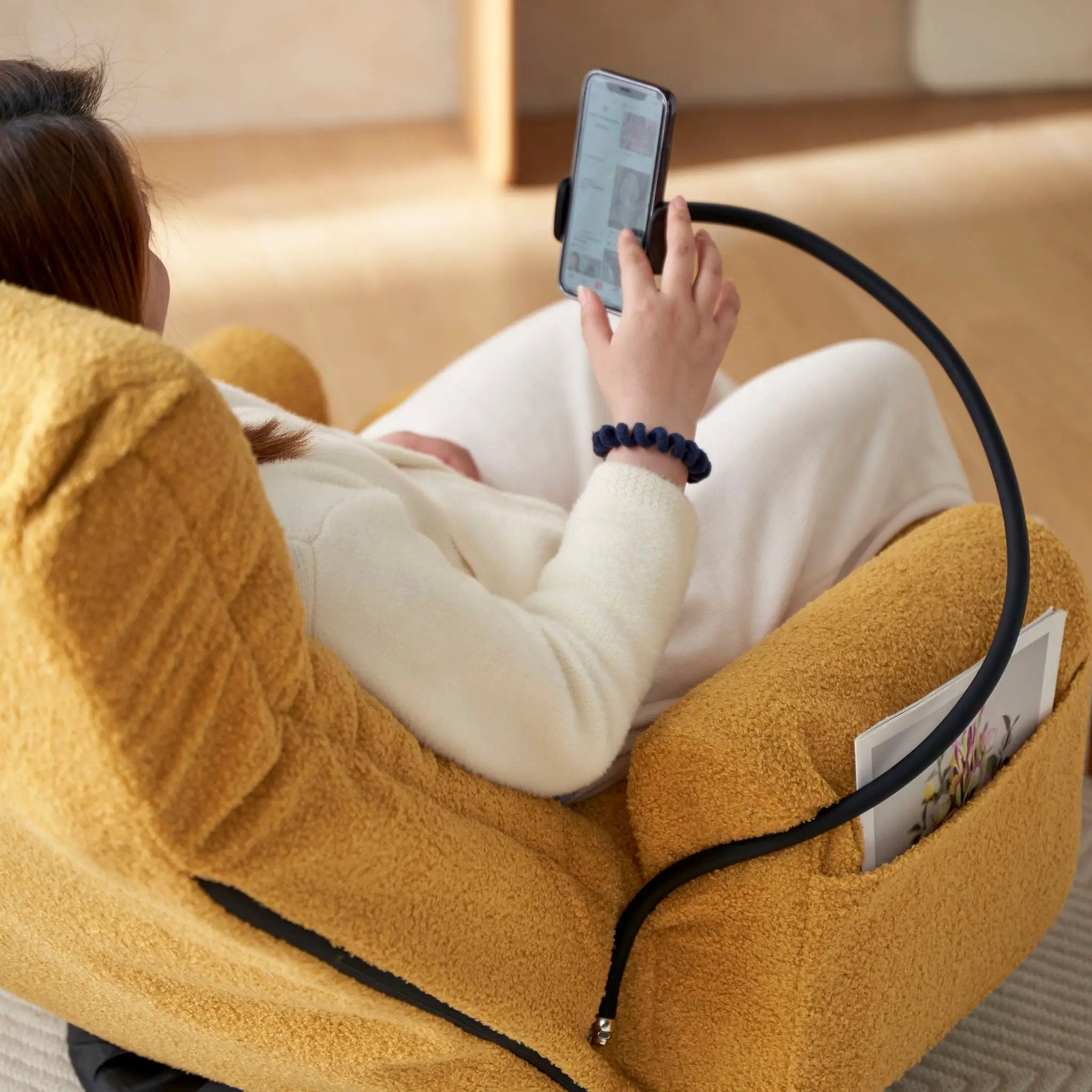 Adjustable Swivel Lounge Chair With 360 Degree Rotating Seat And Headrest Support by Unique Piece Furniture