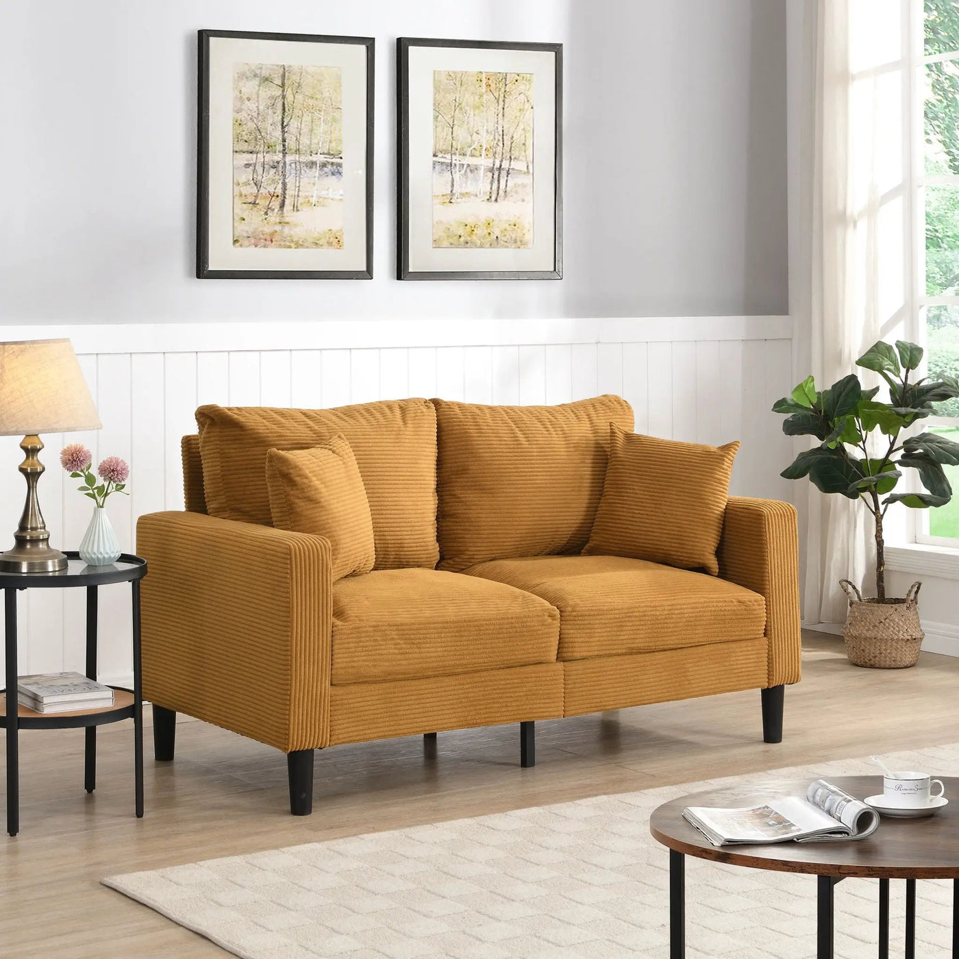 Modern Upholstered Loveseat Sofa, High Resilience by HouseOfZazla
