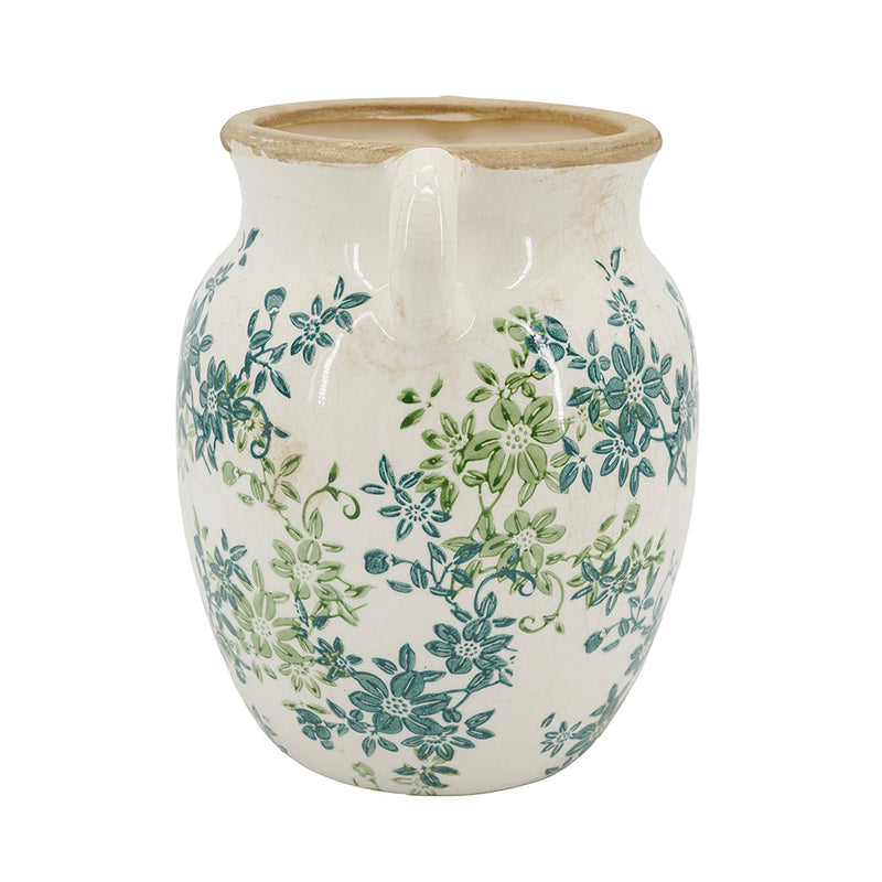 Floral Twin-Handle Vase with Wildflower Design - Ivory, photo 5 of 10