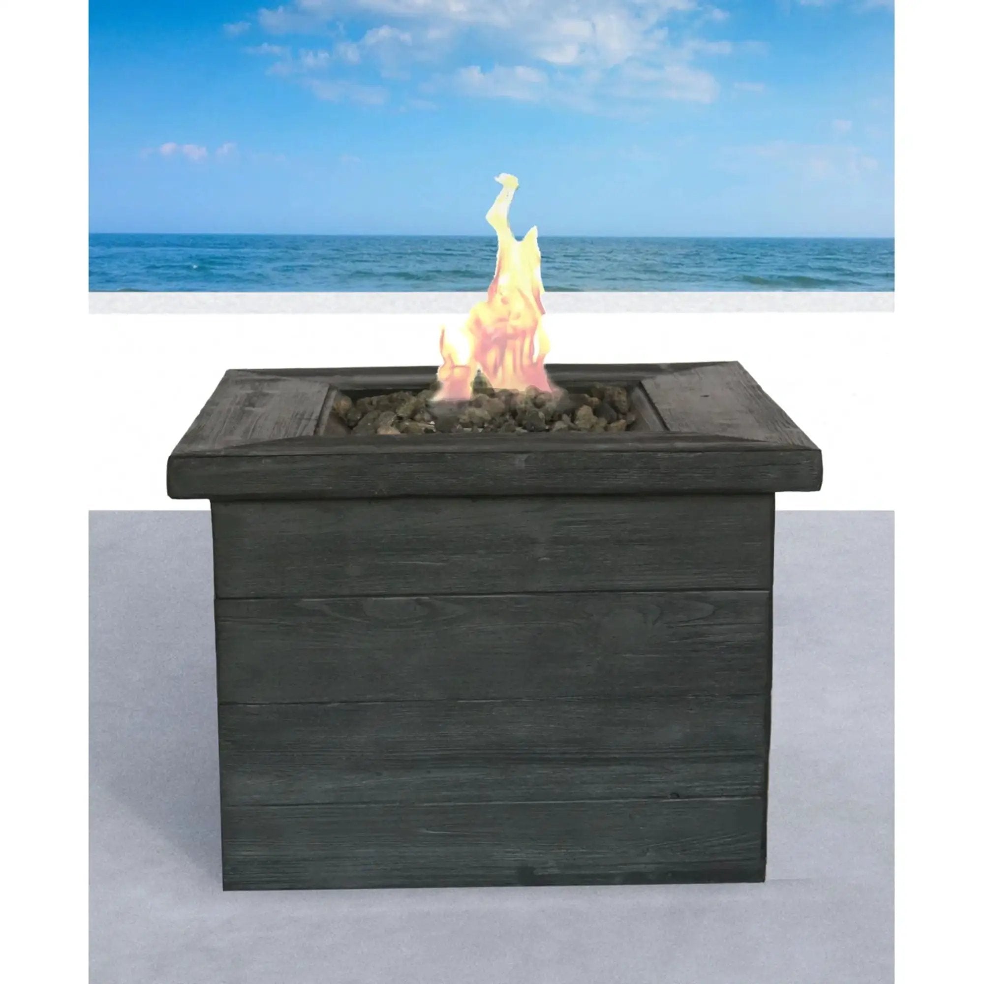 Fiber Reinforced Propane / Natural Gas, Fire Pit Table - Charcoal by HouseOfZazla