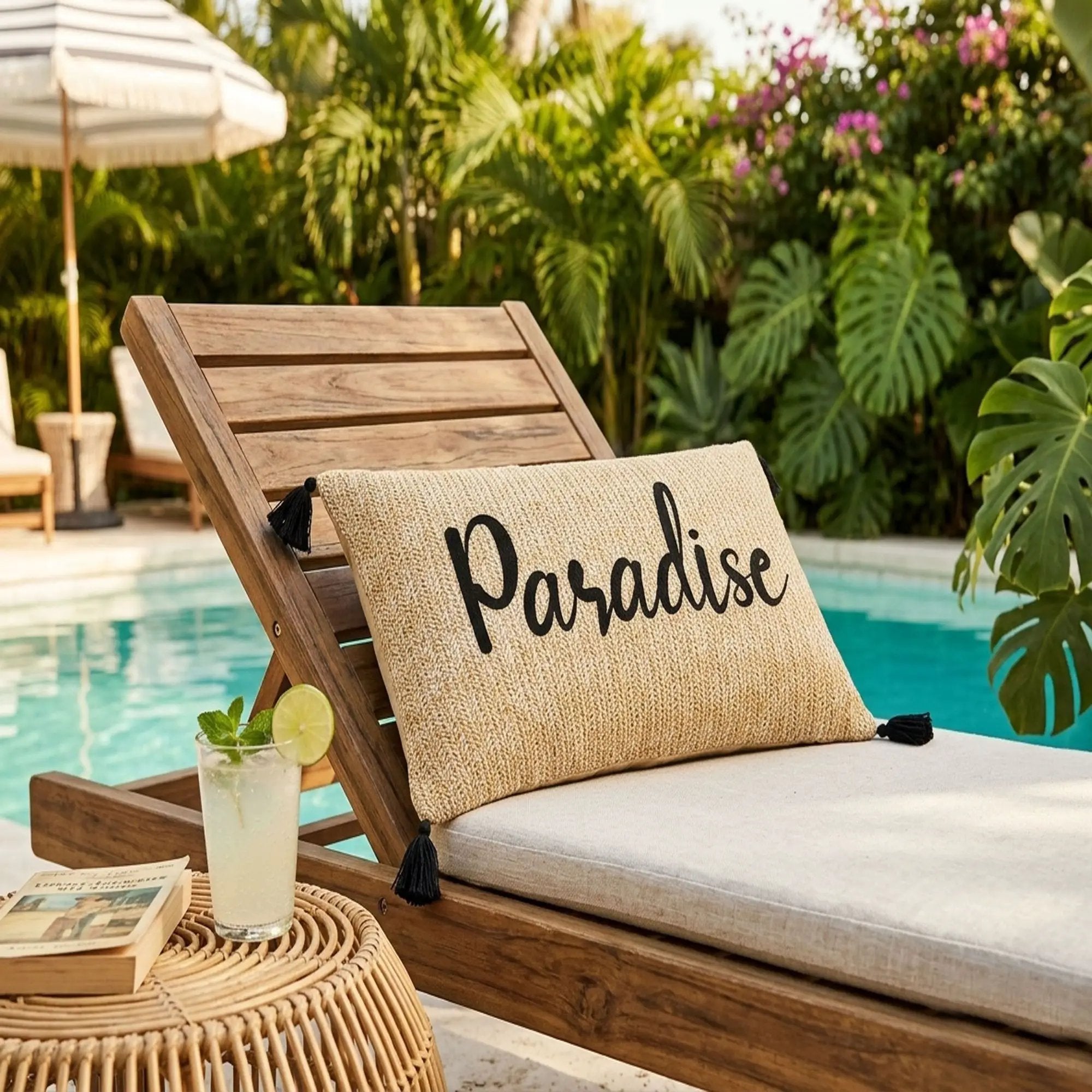 Paradise Outdoor Lumbar Pillow - Multi by HouseOfZazla