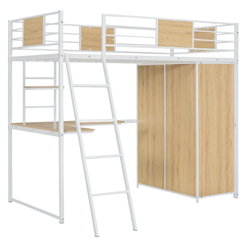 Loft Bed With L Shape Desk And Wardrobe by HouseOfZazla