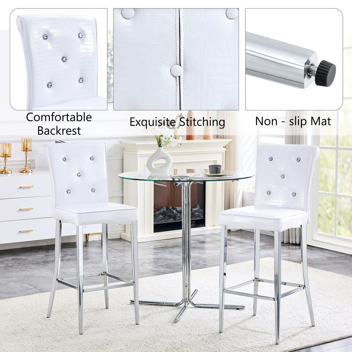 Bar Chairs & Crystal Clasp Design (Set of 2) by HouseOfZazla