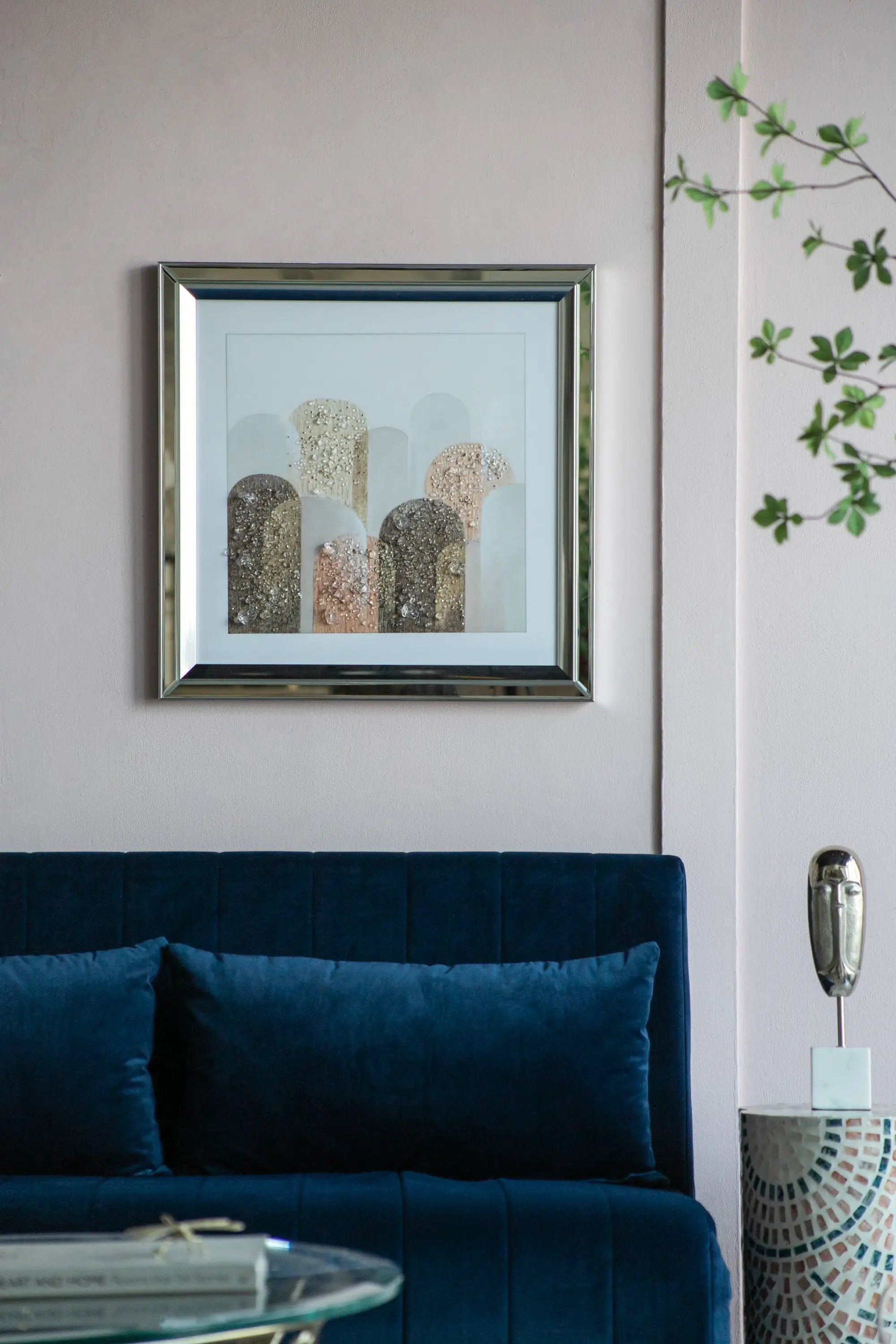 S/2 23.6x23.6' Kaiden Crystal Mirror Framed Wall Art by HouseOfZazla