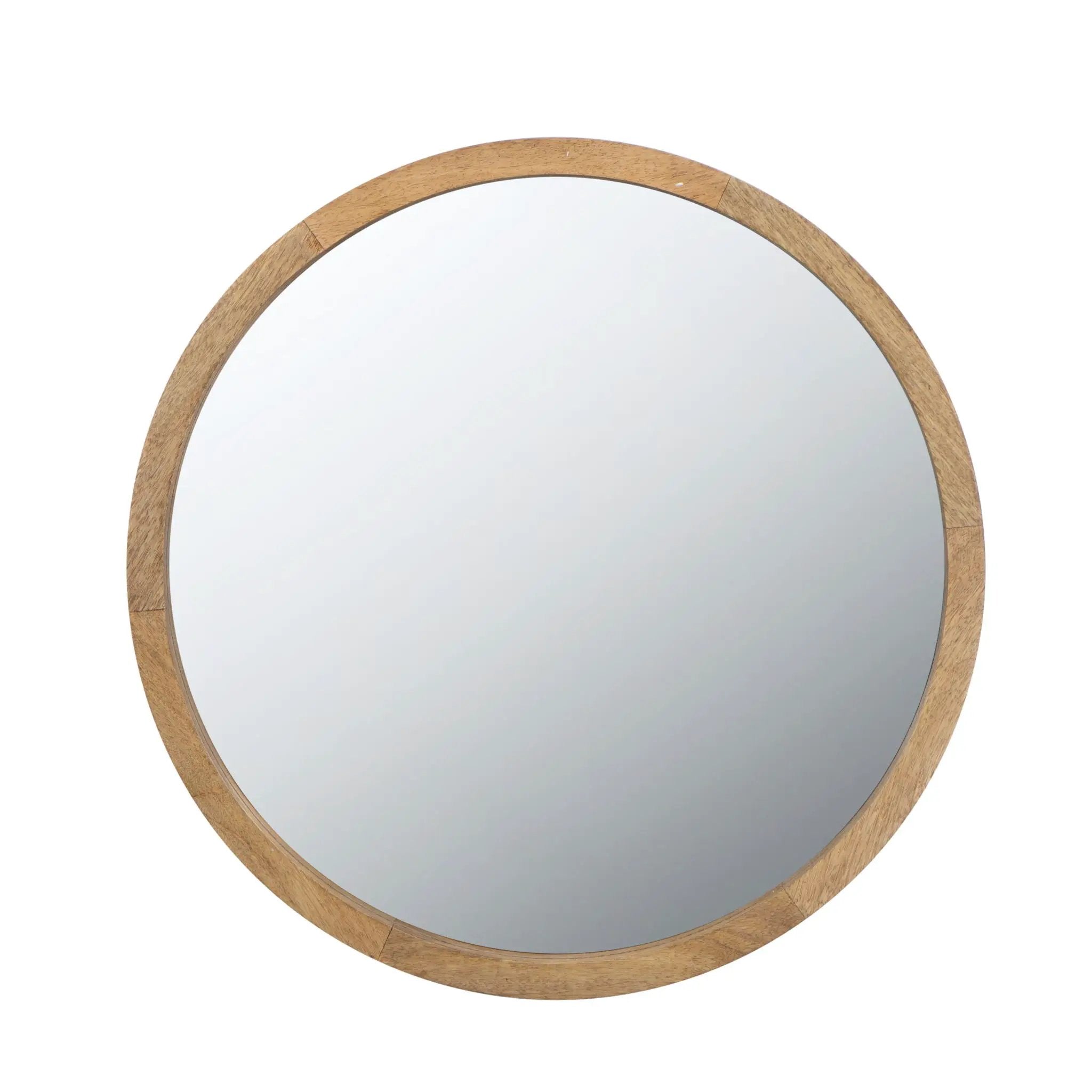Circle Wall Mirror With Wooden Frame for Living Room by HouseOfZazla