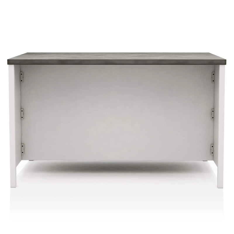 Counter Height Dining Table With Storage Cabinet Base - Dark Gray / Off White / Off White / Gray by Unique Piece Furniture