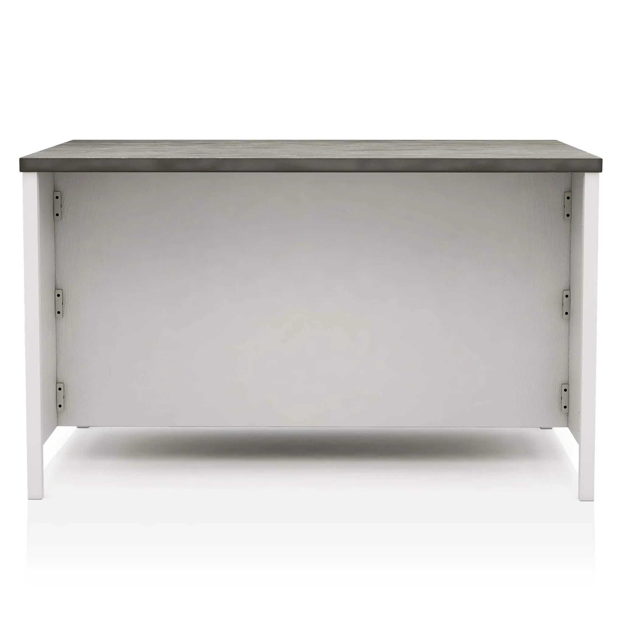 Counter Height Dining Table With Storage Cabinet Base - Dark Gray / Off White / Off White / Gray
