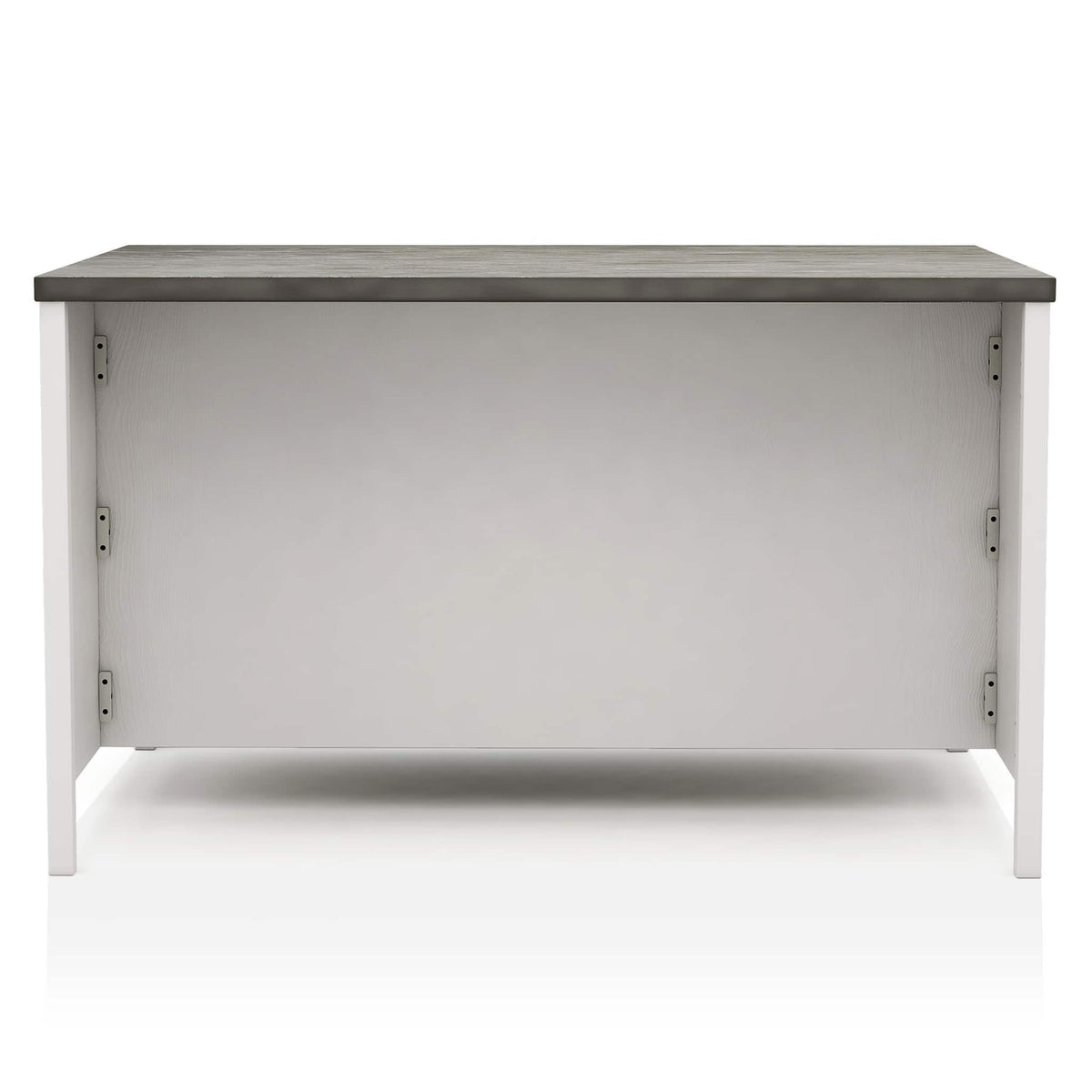 Counter Height Dining Table with Storage Cabinet Base - Dark Gray / Off White, photo 4 of 6