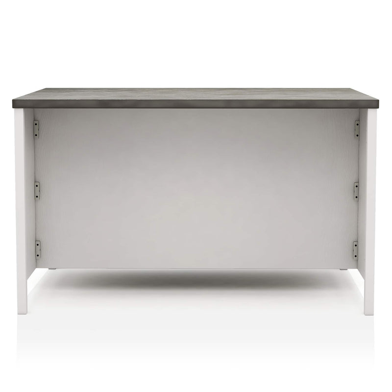 Counter Height Dining Table with Storage Cabinet Base - Dark Gray / Off White, photo 4 of 6