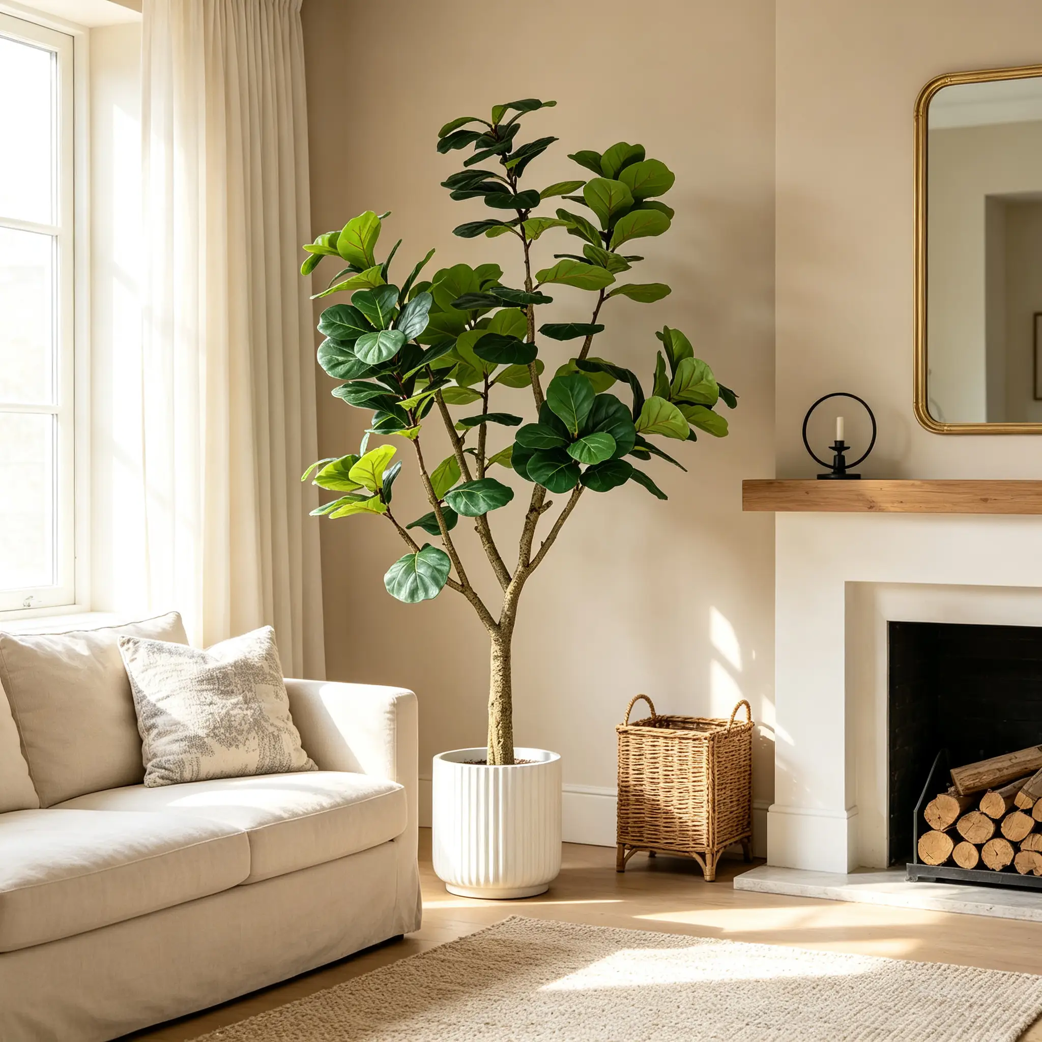 7FT Artificial Fiddle Leaf Fig Tree, Realistic Faux Potted Plant by HouseOfZazla