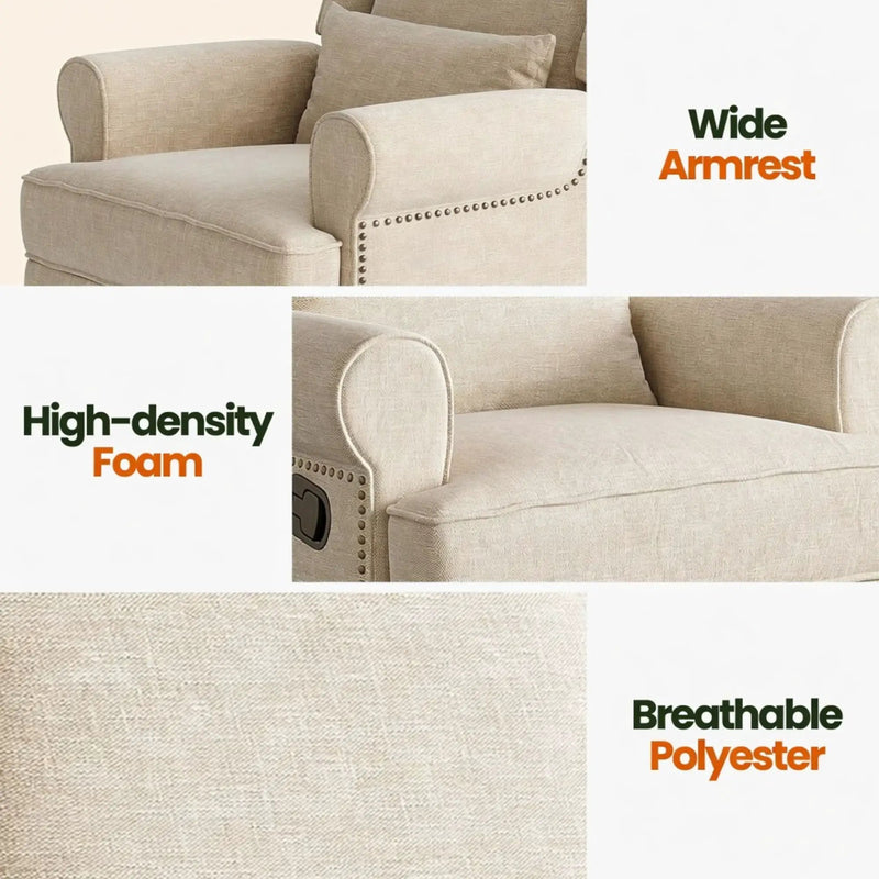 Extra Wide Swivel Recliner Glider Chair With Footrest by HouseOfZazla