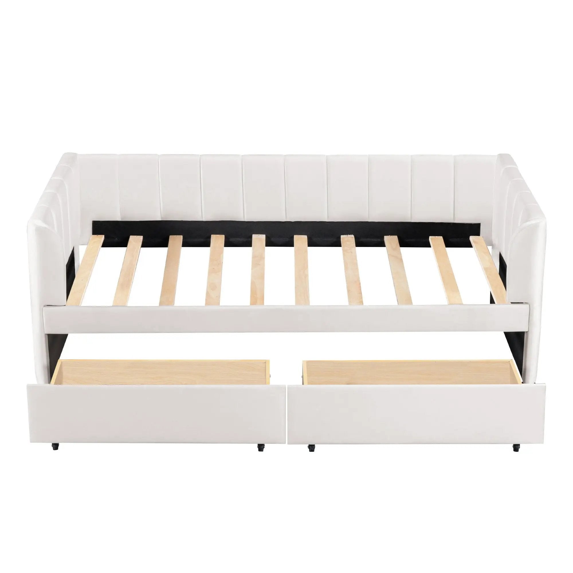 Upholstered Daybed With Ergonomic Design Backrest by HouseOfZazla
