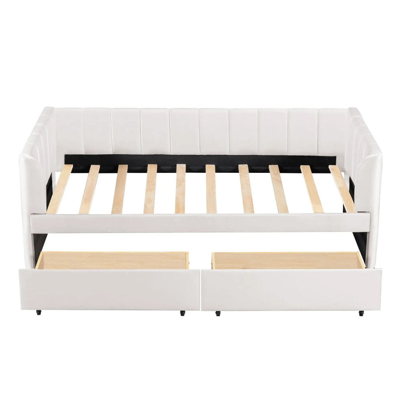 Upholstered Daybed With Ergonomic Design Backrest by HouseOfZazla