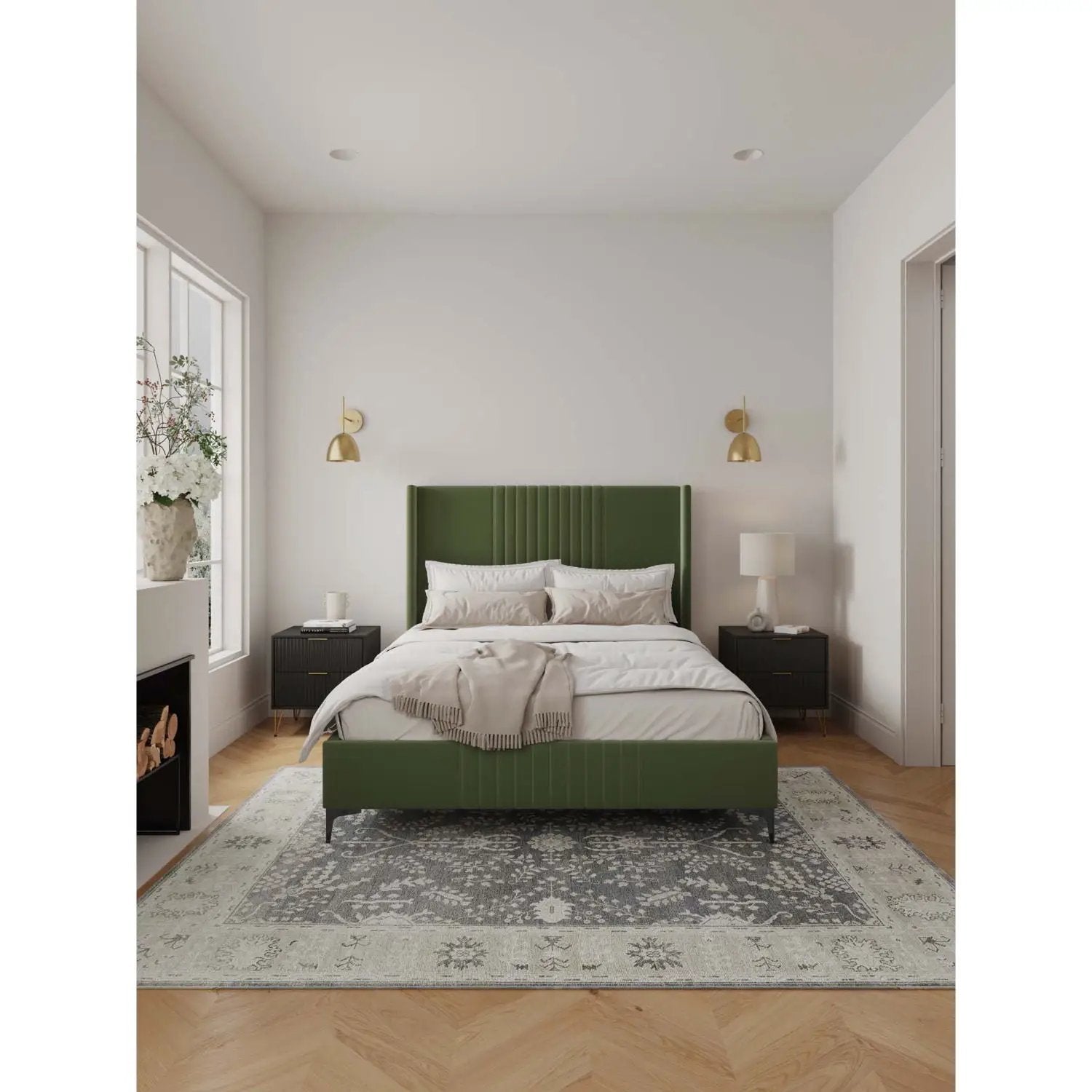 Promenade - Bed With Upholstered Headboard And Slats by HouseOfZazla
