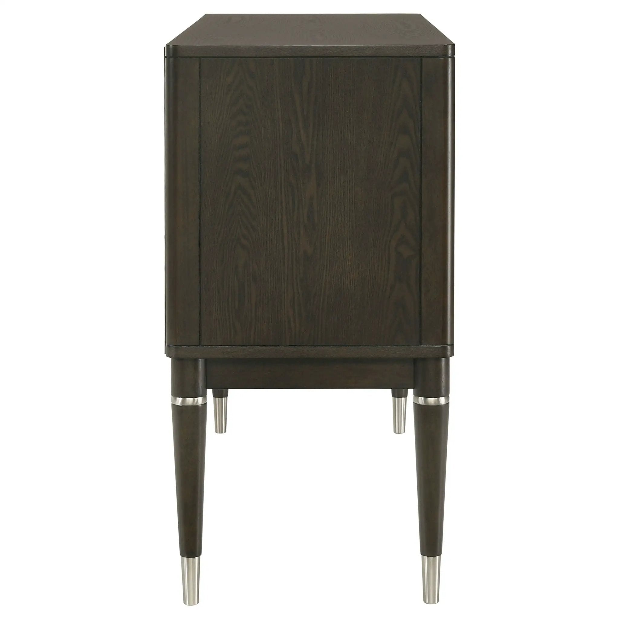 Reseda 4-door Dining Sideboard Server with Shelves Ash Brown by Unique Piece Furniture