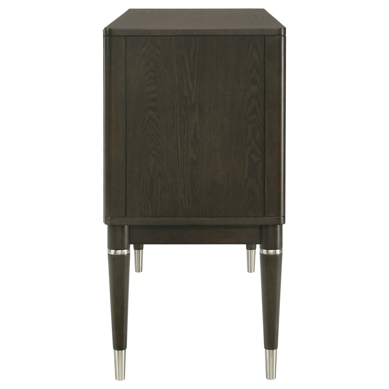 Reseda 4-door Dining Sideboard Server with Shelves Ash Brown by Unique Piece Furniture