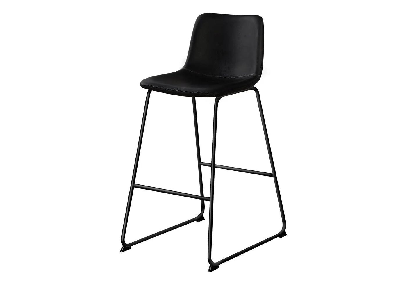 Bar Height Office Chair with Curved Backrest and Leather-Look Upholstery by HouseOfZazla