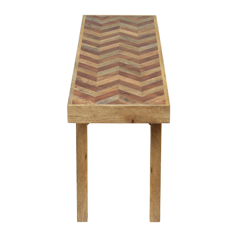 Artisan Handcrafted Mango Wood Bench Rustic Boho Style - Natural by HouseOfZazla