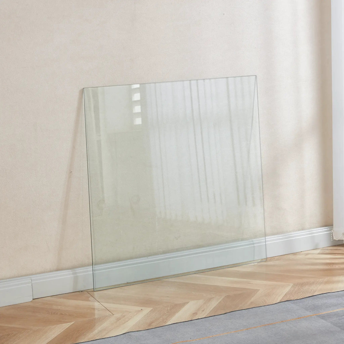 Tempered Clear Glass Top 80CM Square Dining Table by HouseOfZazla