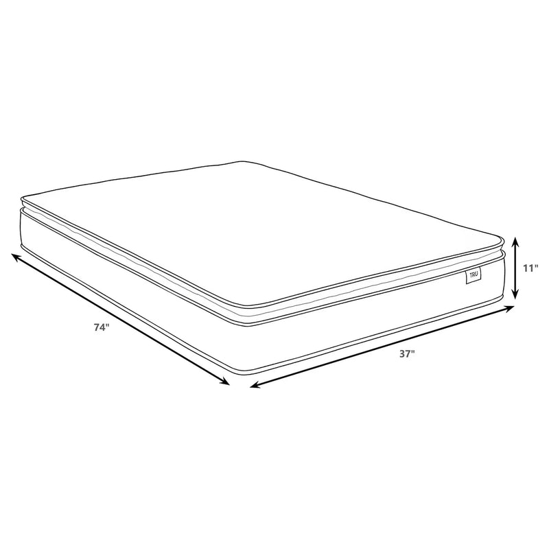 Hayes 11-inch Twin Pillow Top Memory Foam Hybrid Mattress by Unique Piece Furniture