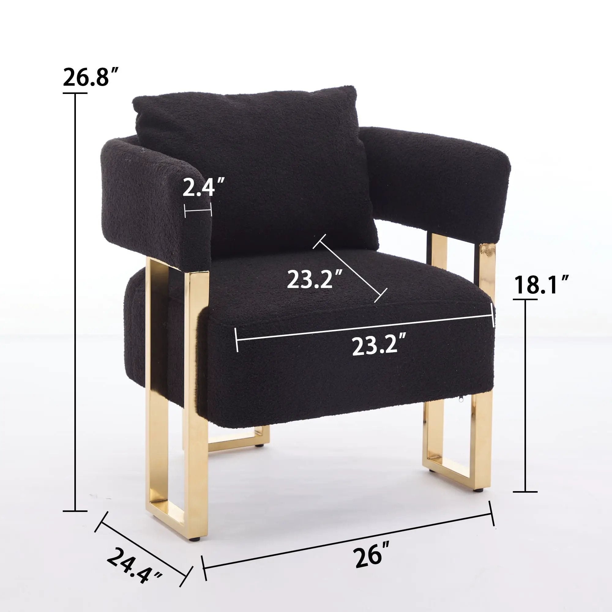 Modern Decorative Chair Teddy Fleece Upholstered And Metal Foot by Unique Piece Furniture