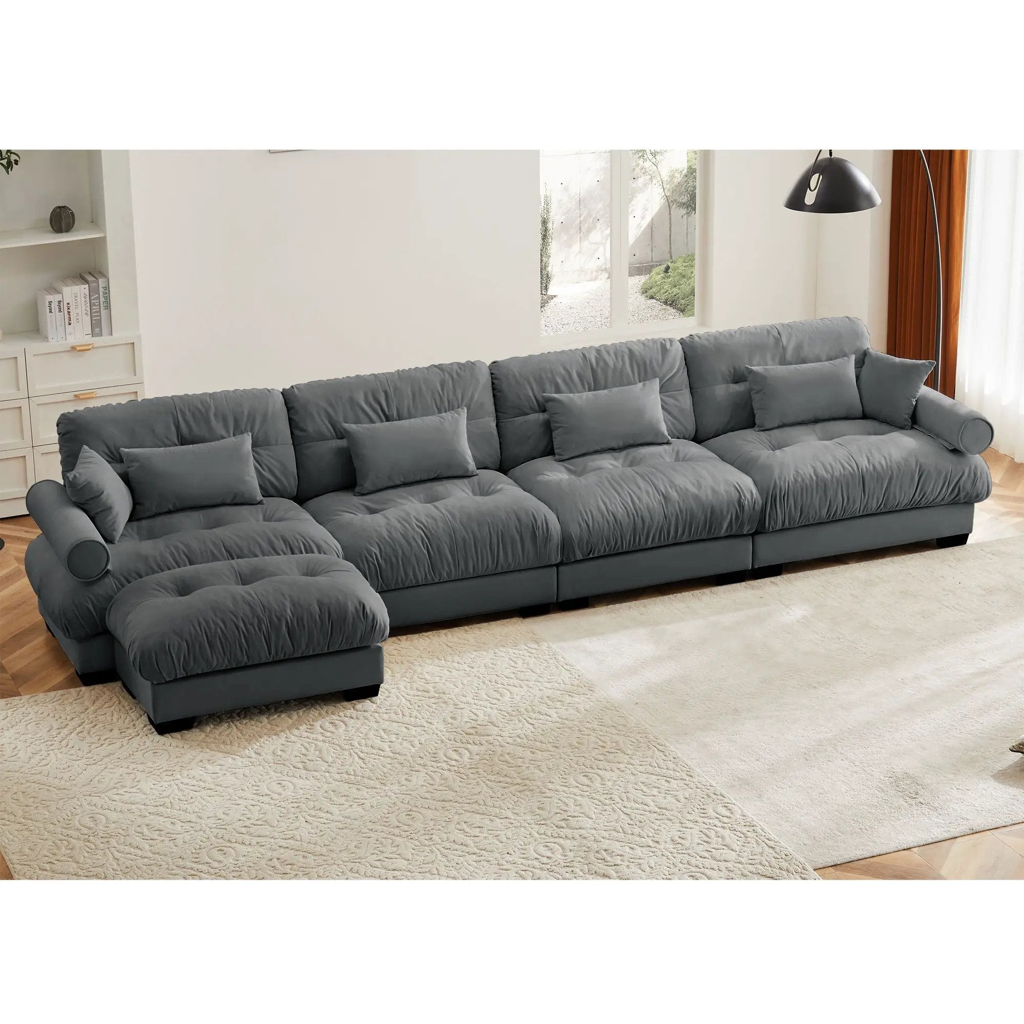 Super Comfort Oversized Modular Sectional Sofa With Movable Ottoman by HouseOfZazla