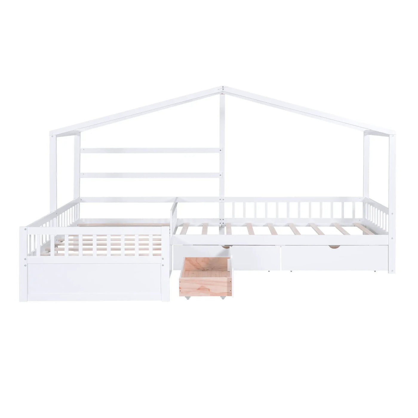 L Shape Platform Bed With 3 Storage Drawers by HouseOfZazla