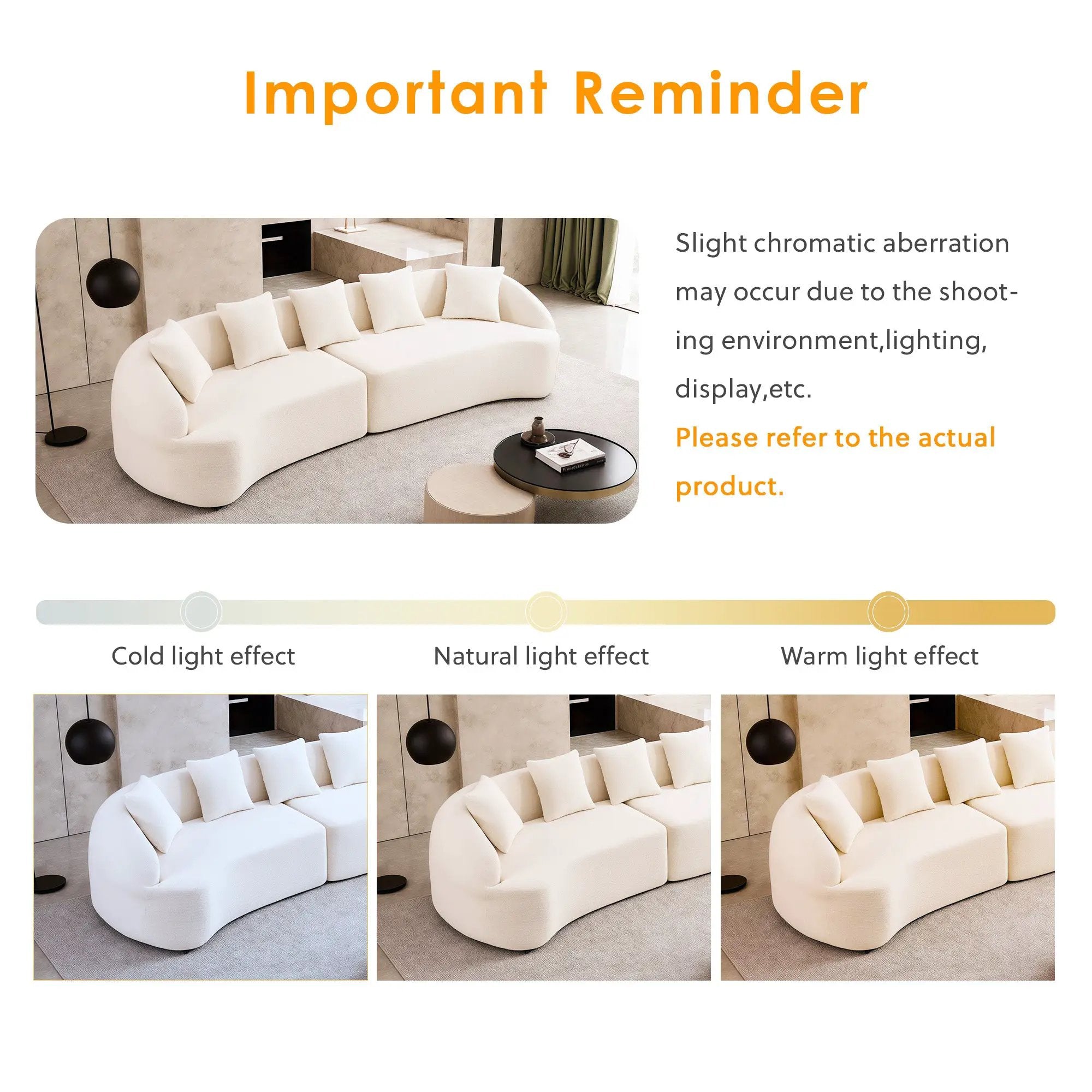 Curved Boneless Sofa, Compression Modular 110'' Sectional by HouseOfZazla
