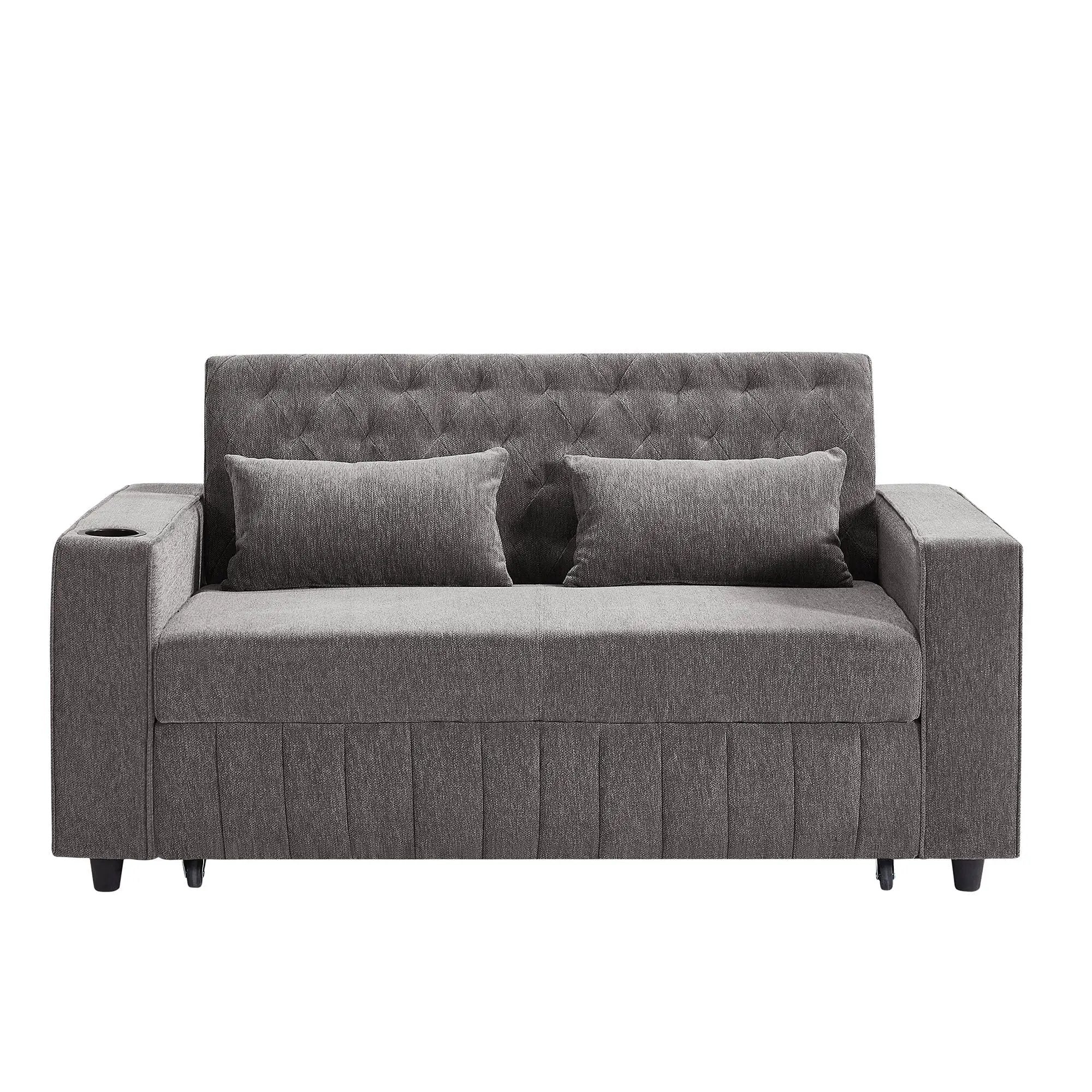 Pull-Out Sofa Bed Convertible Couch With Adjustable Backrest For Living Room by HouseOfZazla