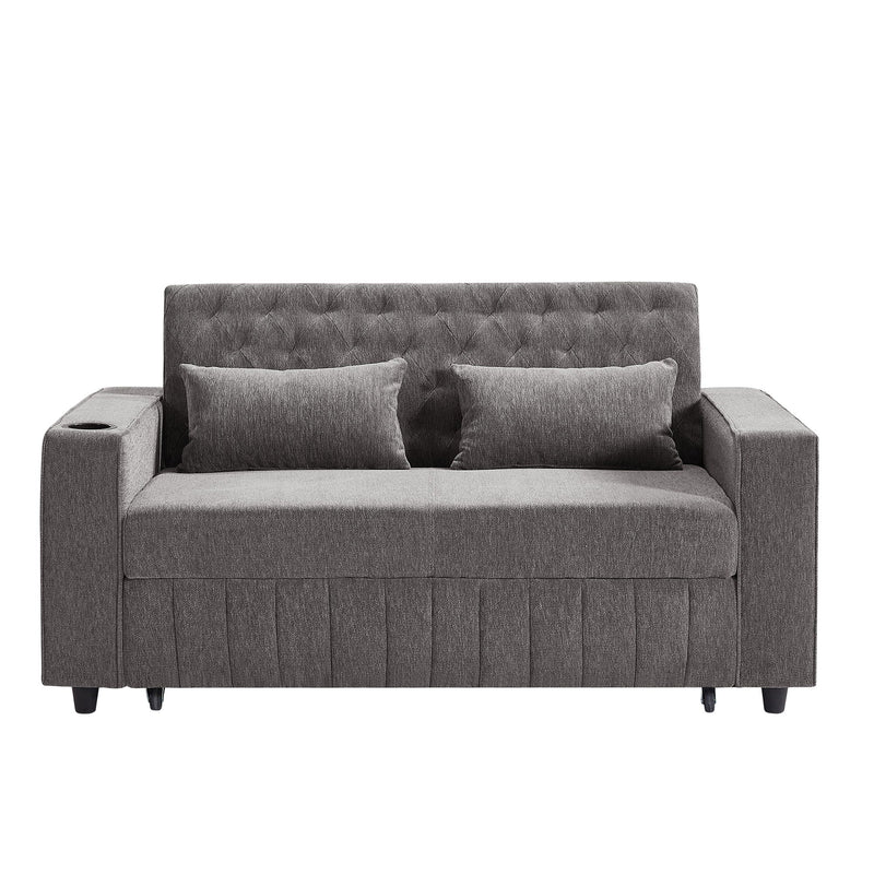 Pull-Out Sofa Bed Convertible Couch With Adjustable Backrest For Living Room by HouseOfZazla