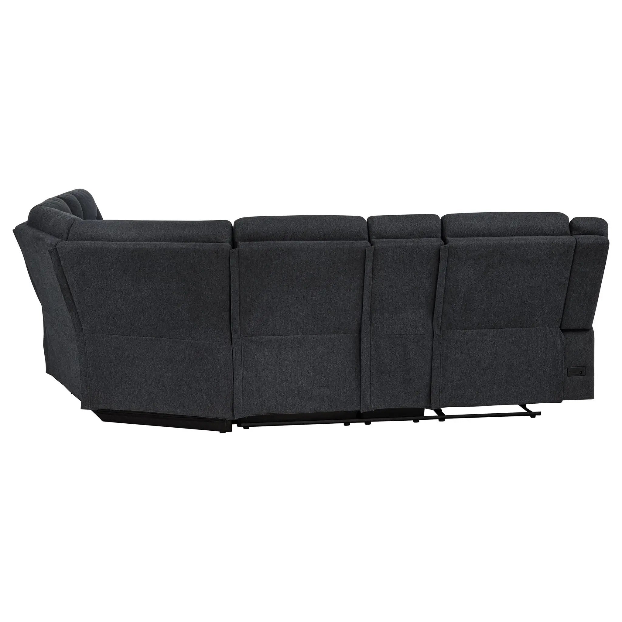 Hagen Upholstered Power Reclining Sectional Sofa Steel Grey by Unique Piece Furniture