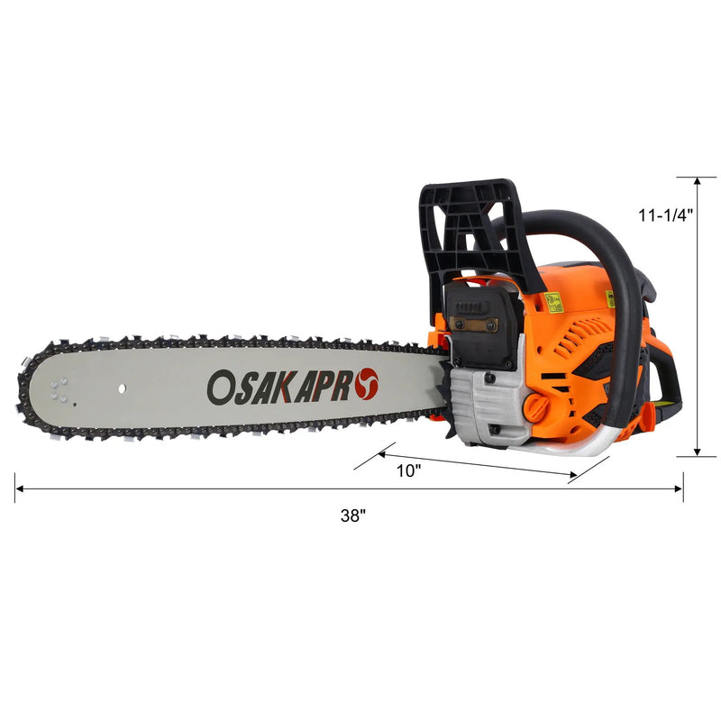 62Cc Gas Powered Chainsaw 22" 2 Cycle Petrol Handheld Chain Saw by HouseOfZazla
