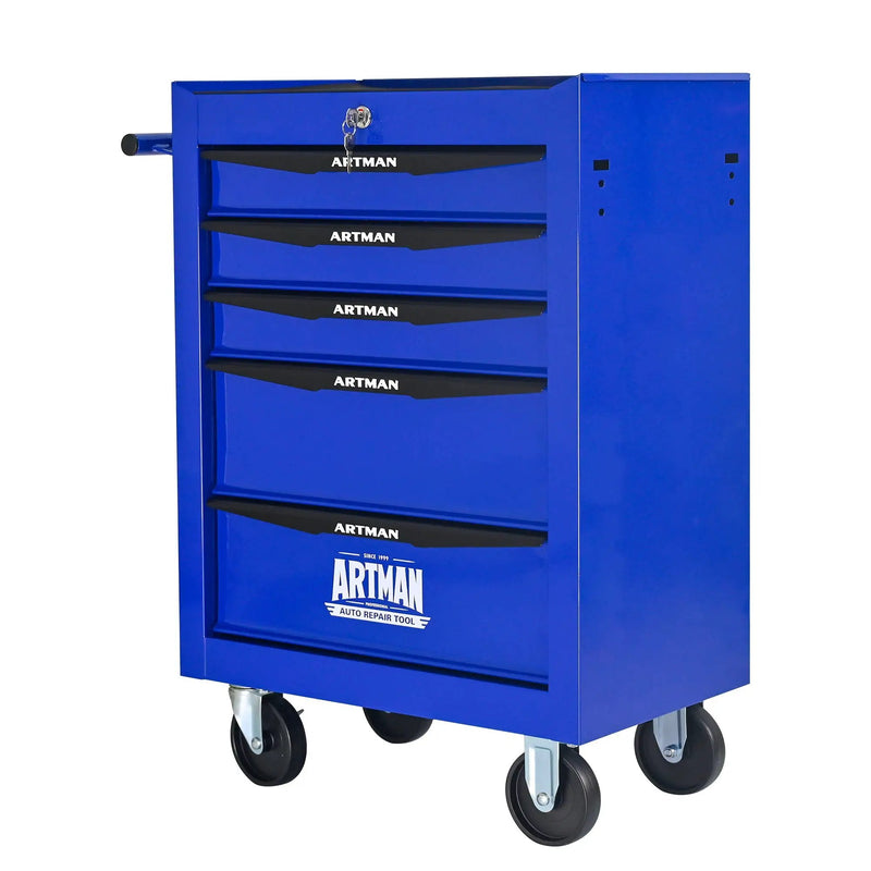 Rolling Metal Tool Chest With Drawers, Steel Storage Cabinet With Ball Bearing Slides by HouseOfZazla