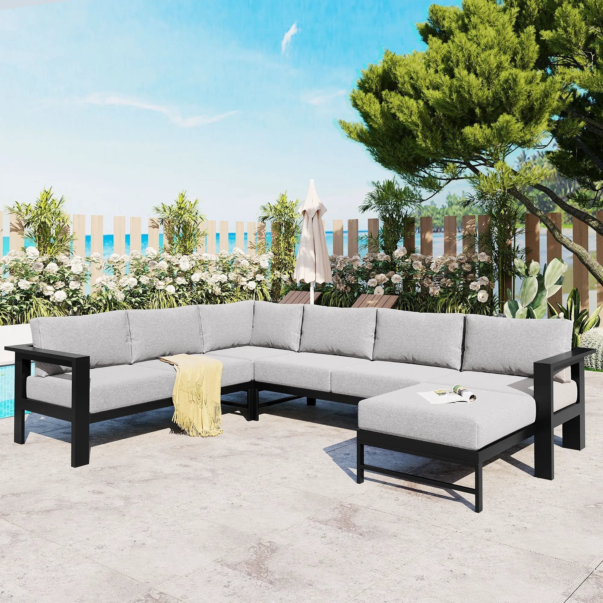 U_Style U-Shaped Outdoor Sectional Sofa Set by HouseOfZazla