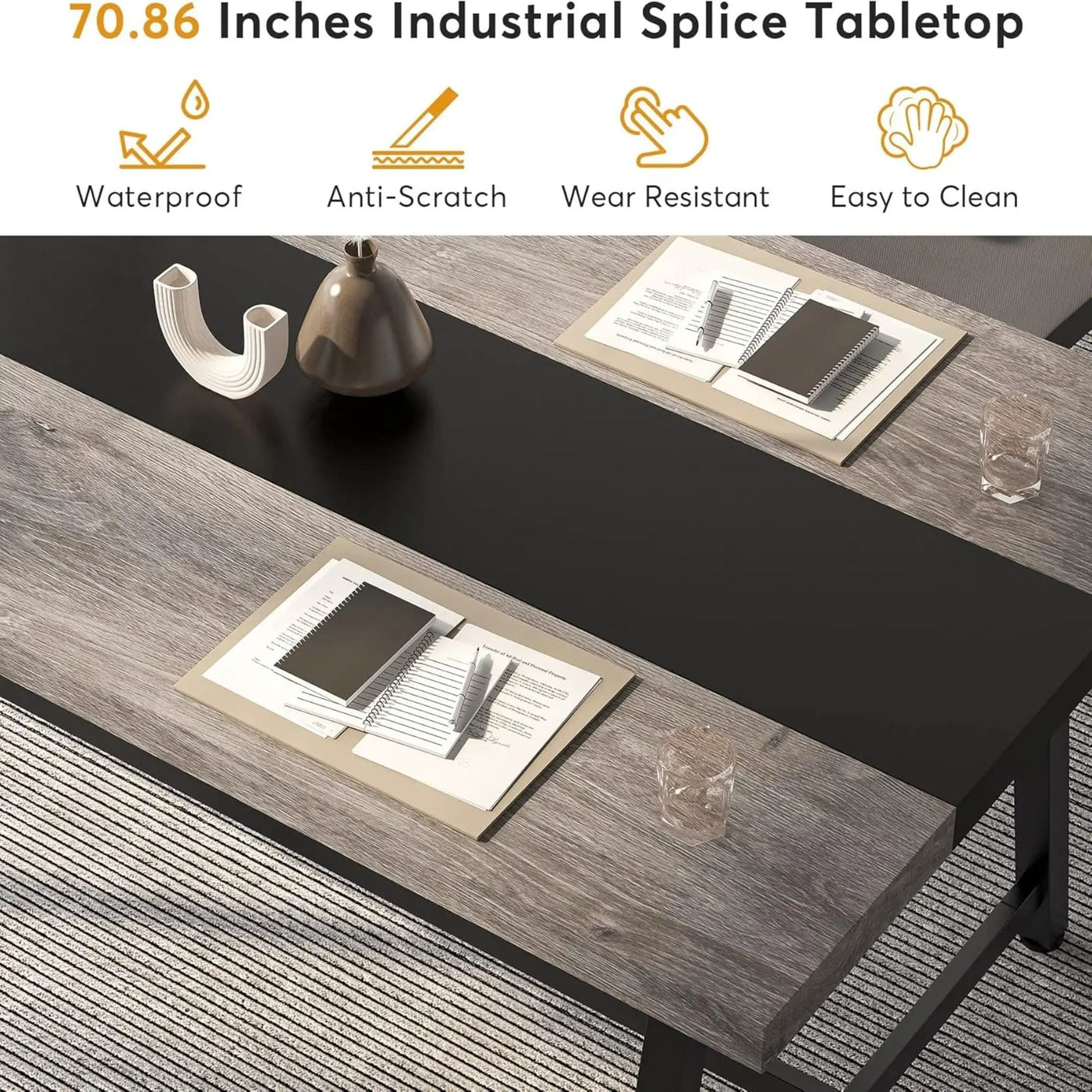 Modern Rectangular Conference Table For 6 - 8 People, Office Executive Desk by HouseOfZazla