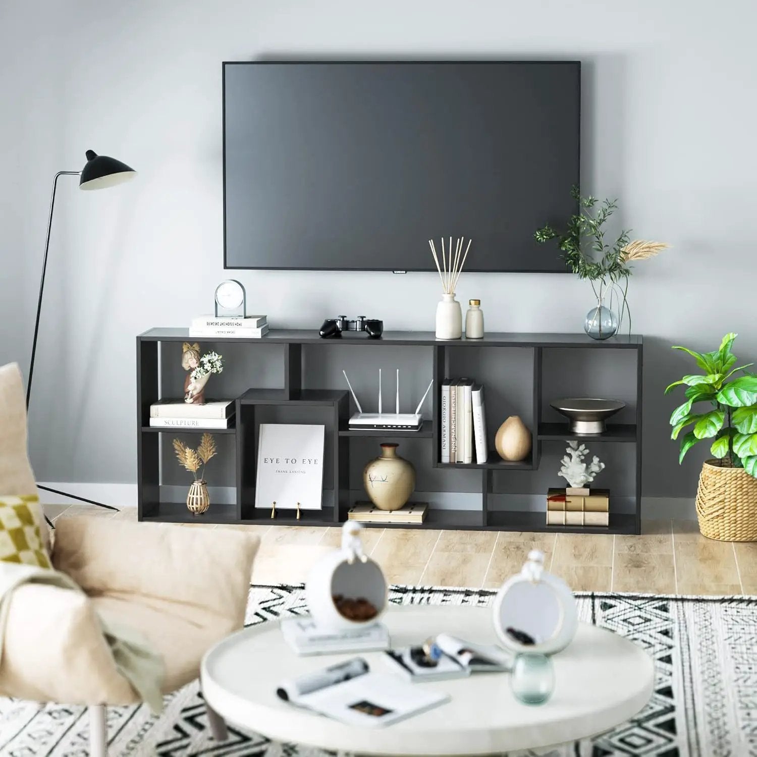 Asymmetrical Display Shelf & Bookcase, 5 Tier by HouseOfZazla