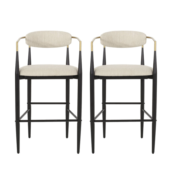 Upholstered Bar Stools With Backs For Kitchen Island (Set of 2)