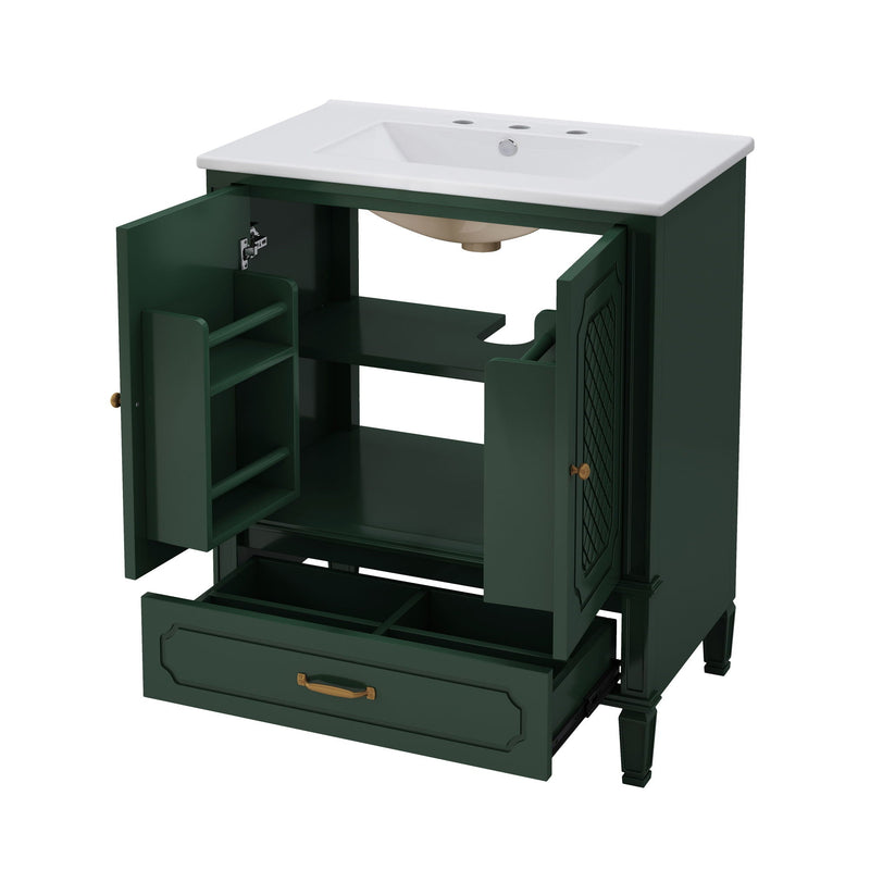 Bathroom Vanity With Sink, Soft Closing Door, Multi Functional Storage by HouseOfZazla