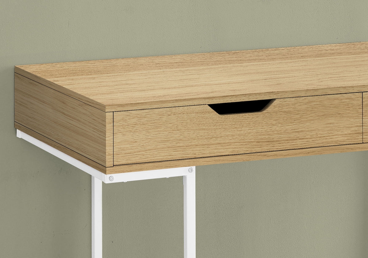 Marble Look Computer Desk with Storage Drawers - Light Brown, White, or Black, photo 10 of 12