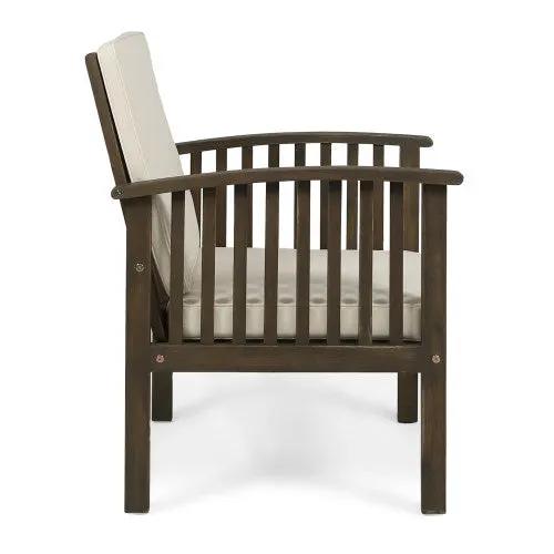 Patio Set Outdoor Acacia Wood Furniture Sets - Modern Club Chair Conversation Sets with Patio Dining Table by HouseOfZazla