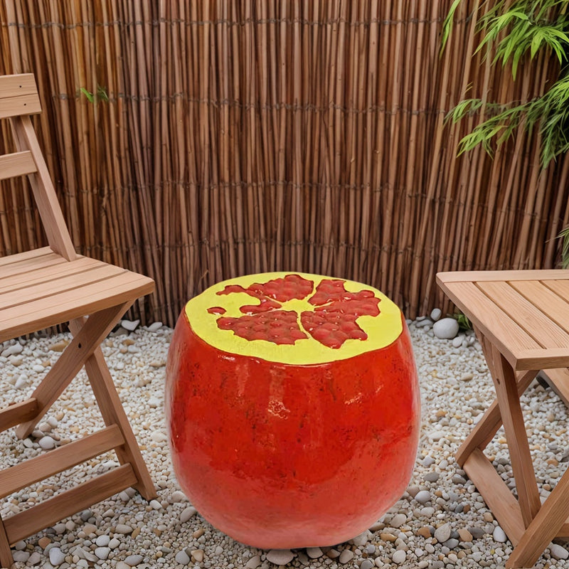 Pomegranate Resin Stool - Multi-Purpose Indoor & Outdoor Decor by HouseOfZazla