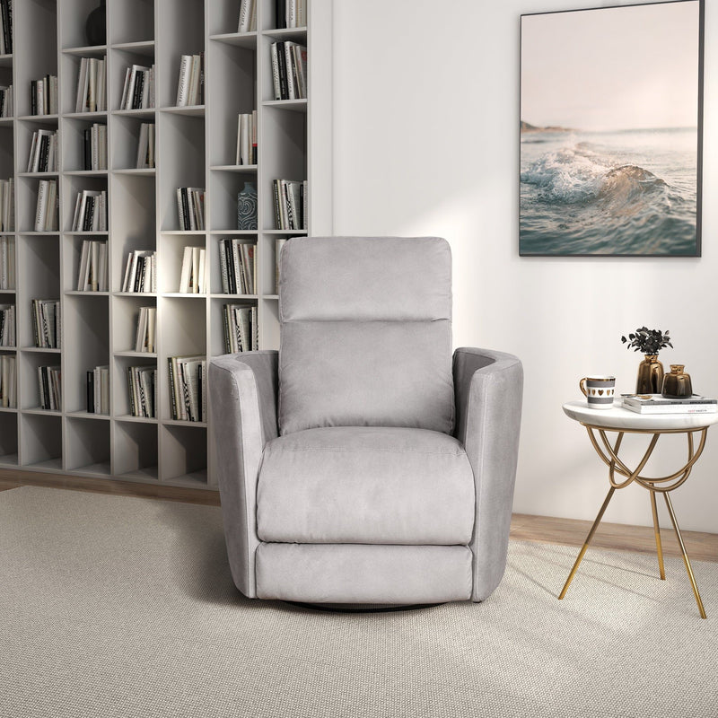 Swivel Glider Suede Recliner Chair with Infinite Reclining - Latte, photo 13 of 13