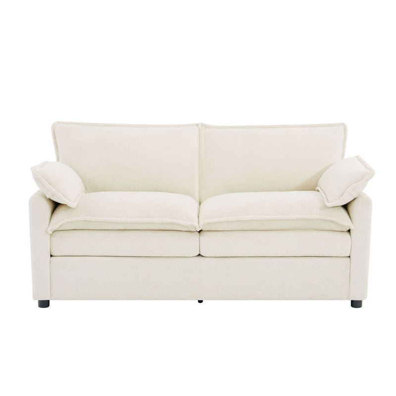 Modern Loveseat Sofa, Upholstered Couch With Side Storage Pockets by HouseOfZazla