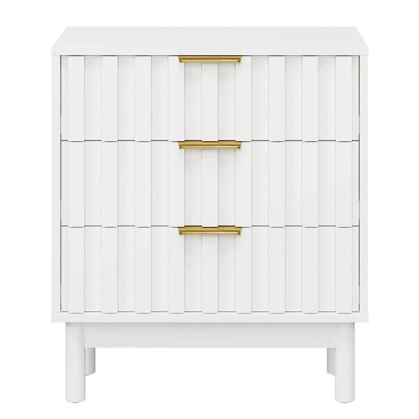 3 Drawer Dresser with Fluted Panel Design, photo 2 of 9