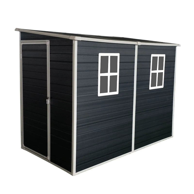 Outdoor Storage Shed With Floor Resin Shed With Two-Window, Waterproof, Lockable Doors For Patio, Yard, Lawn by HouseOfZazla